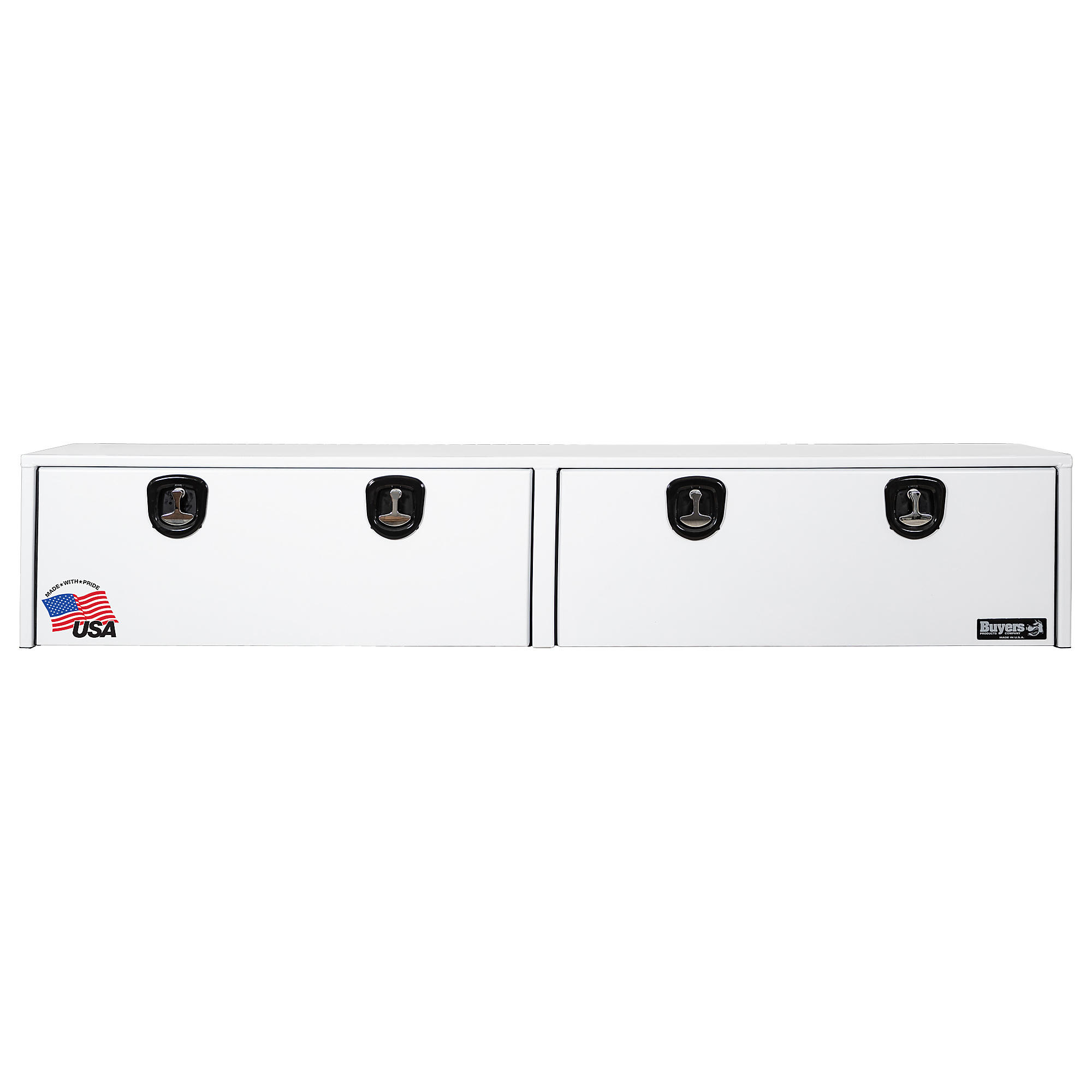 Buyers Products, 96x13x16 Contractor Topsider Truck Bed Tool Job Storage Box, Width 16 in, Material Aluminum, Color Finish Glossy White, Model# 1753161